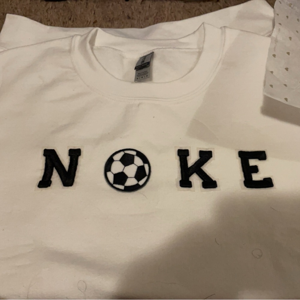 White Soccer "nike" hoodie i can do any size and color! this is a White Medium